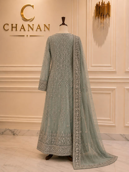 Dusty Sage Green Embroidered Formal Suit