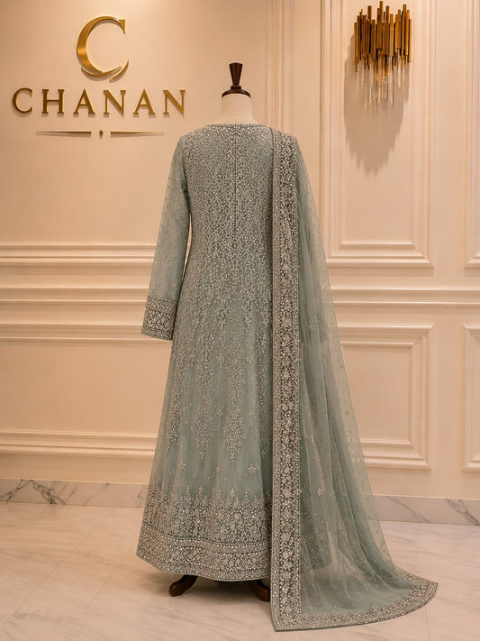 Dusty Sage Green Embroidered Formal Suit
